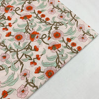 145cm Width x 95cm Length Premium Spring and Sumer Vine Floral Print Cotton Fabric