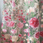 130cm Width x 95cm Length  Vivid Colorful Botanical  Floral Embroidery Chemical Lace Fabric