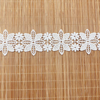 4.5 Yards of 1.8 inches Width Vintage Flower Water Soluble Lace Ribbon