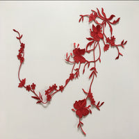55cm  x 17cm Vine Butterfly Floral Embroidery Lace Emblem Lace applique