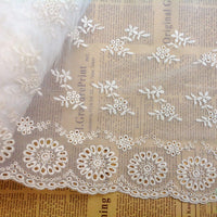 幅25cmの2ヤードのプレミアムフローラル刺繍コットンレーストリム
