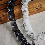 4cm Width Vintage Ruffled Lace Ribbon by the Yard