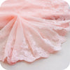3 Yards of 25cm Width Premium Fine Pink Floral Embroidery Lace Fabric