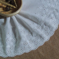 2 Yards of 18cm Width Floral Embroidery Cotton Eyelet Fabric Trim
