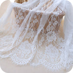 3 Yards of 50cm Width Eyelash Embroidered Fine Lace Fabric