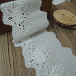 4 Yards of 8.8cm Width Cotton Embroidery Lace Eyelet Trim