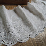 2 Yards of 17.5cm Width Pure Cotton Vintage Embroidery Floral Lace Fabric Trim