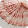 19” Width Cotton Embroidery Pink Eyelet Lace Fabric by the Yard