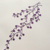 47cm Length Plum Blossom Branch Embroidery Applique