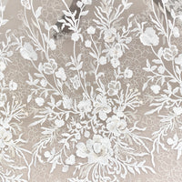 130cm Width x 95cm Length Premium Flower Embroidered Wedding Bridal Dress Lace Fabric