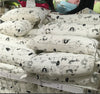 150cm Width x 95cm Length Cartoon Birds Sketch Abstract Birds Print Cotton Linen Fabric