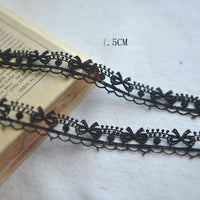 5 Yards of 1.5cm Width Bow Pattern Embroidery Sewing Lace Embellishment Ribbon