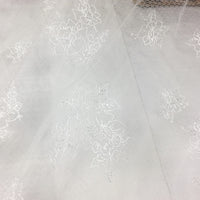 幅130cm×長さ90cm 牡丹の花刺繍 ダイヤモンドチュールネットレース生地