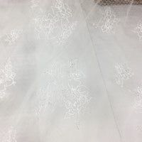 130cm Width x 90cm Length Peony Flower Embroidery Diamond Tulle Net Lace Fabric