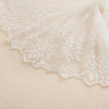 2 Yards of 34cm Width 3D Embroidered Lace Fabric White