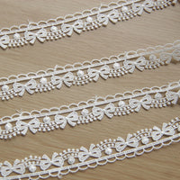 5 ヤード 1.5 cm 幅縫製装飾レース リボン ボウ刺繍