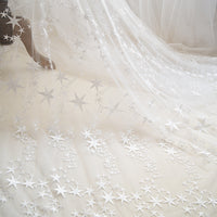 145cm Width x 95cm Length Premium Wedding Bridal Lace Star Clusters Lace Fabric