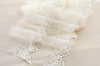 2 Yards of 25cm Width Double-Row Embroidery Floral Lace Fabric Trim Beige