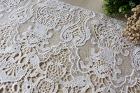 幅45cm x 長さ95cm ヴィンテージ 水溶性 中空アウト 花刺繍 レース生地トリム