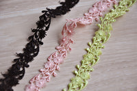 1cm Width x 600cm Length Premium Daisy  Floral Embroidery Lace Ribbon