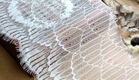 27cm Width x 300cm Length Feather-like Eyelash Embroidery Lace Fabric Trim