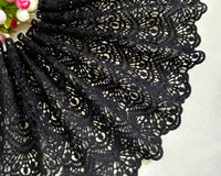 180cm Width Black Hollow-out Water Soluble Embroidery Lace Fabric