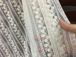 51” Width Premium Parallel Floral Embroidery Lace Fabric by the Yard