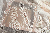 150cm Width x 300cm Length Premium Vintage Hollow out Eyelash Embroidery Lace Fabric