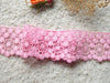 5 Yards of 5cm Width Premium Hollow-out Floral Embroidery Sewing Embellishment Lace Trim Pink