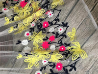 140cm Width Vine Floral Eembroidery Lace Fabric by the Yard