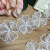 2 Yards of 6cm Width Two Tiers Organza Embroidery Flower Applique– 17 Flowers per Yard