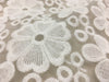 140cm 幅 デイジー フローラル 刺繍 レース生地 ヤード単位