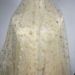 59” Width Foil Glittering Star Lace Fabric by the Yard