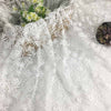 130cm Width x 95cm Length Premium Vine and Flower Embroidery Diamond Tulle Net Lace Fabric