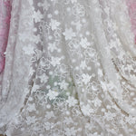 130cm Width Three-dimensional Floral Embroidery Lace Fabric by the Yard