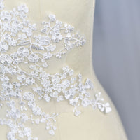 2PCS Wedding Bridal Veil Floral Applique 54x28cm