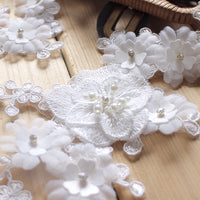 1 Pair of Wedding Bridal Dress Floral Lace Applique