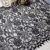 3 Meters of 45cm Width Eyelash Floral Embroidery Lace Fabric