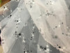 130 cm 幅黒と白のオーガンザ花刺繍レース生地ヤード