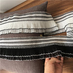 2 Yards of 10.5cm Width Premium Stretch Rubber Band Embellished Ruffle Lace Fabric Trim