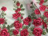 51” Width 3D Floral Rose Embroidery Organza Lace Fabric by the Yard