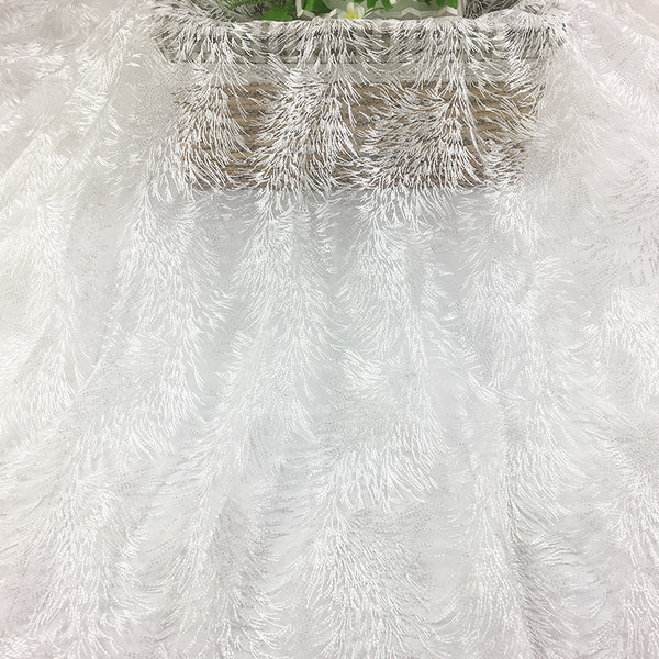 130cm Width x 90cm Length Premium Seaweed Embroidery Lace Fabric Wedding Lace Fabric