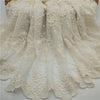 130cm Width Vintage Daisy Geometric Flower Pattern Embroidery  Lace Fabric by the Yard