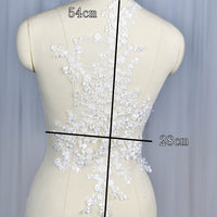 2PCS Wedding Bridal Veil Floral Applique 54x28cm