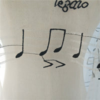 51” Width Musical Notes Embroidered Silver Lining Haute Couture Fabric by The Yard