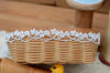 5 Yards of 1.7cm Width Exquisite Flower and Beads Embroidery Lace Trim