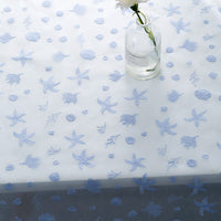 135cm Width Blue Organza Ocean Creatures Starfish Tulle Embroidery Lace Fabric by the Yard