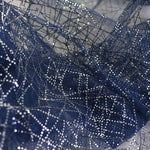 150cm Width x 95cm Length Abstract Branch Pattern Sequined Lace Fabric