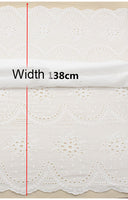 53 inches Width Symmetrical Cut Out Floral Embroidery Eyelet Fabric by The Yard