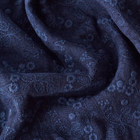 125cm Width x 95cm Length Premium Thick Floral Embroidery Cotton Fabric (Blue)